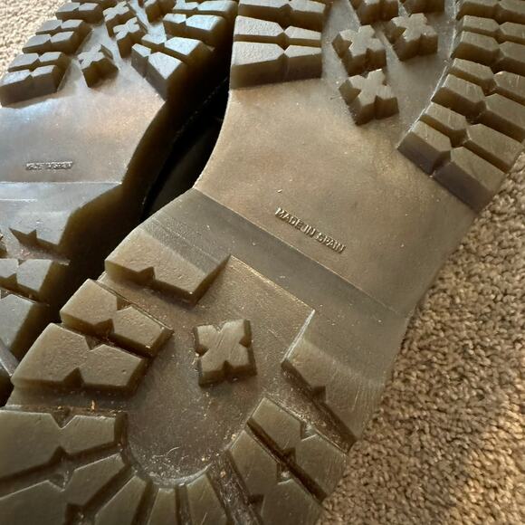 Beaver Creek Chunky Sole Brown Combat Boots w/ Tweed Foldover Upper Size 10 - Picture 13 of 14